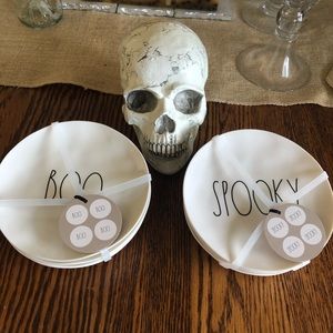 Rae Dunn Halloween SPOOKY & BOO Melamine 6" Plates
